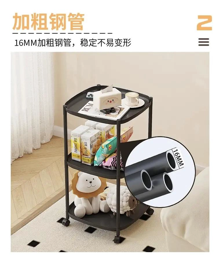 CARRITO ORGANIZADOR CON RUEDAS DE 3 NIVELES COLOR BLANCO PARA ALMACENAMIENTO - 4