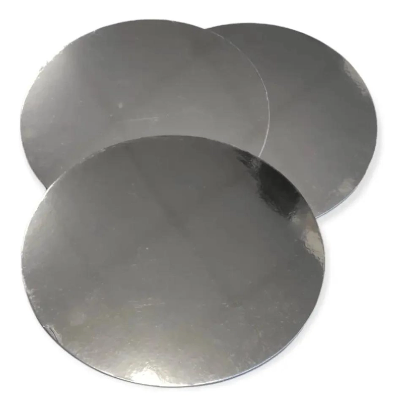 BASES RIGIDAS PLATEADAS PARA TORTA CIRCULAR DE 30 CENTIMETROS - 1