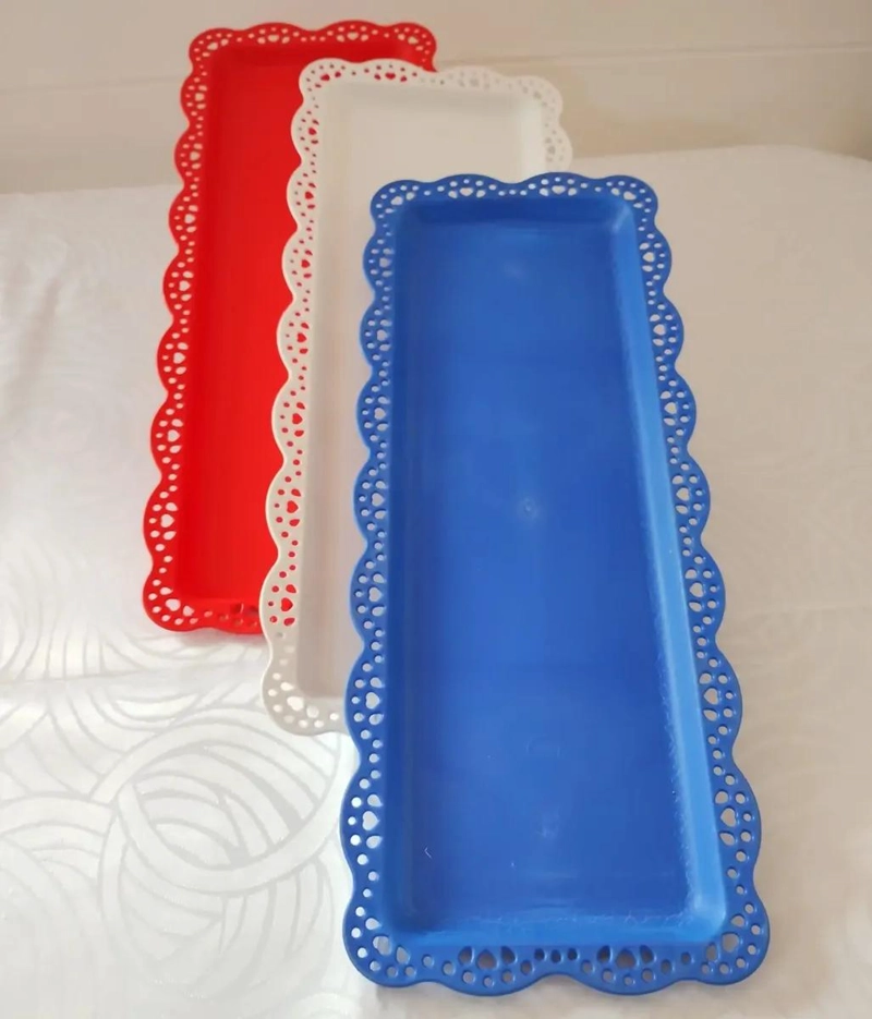 SET DE 3 BANDEJAS RECTANGULARES PARA PASTELES Y REPOSTERIA - 2