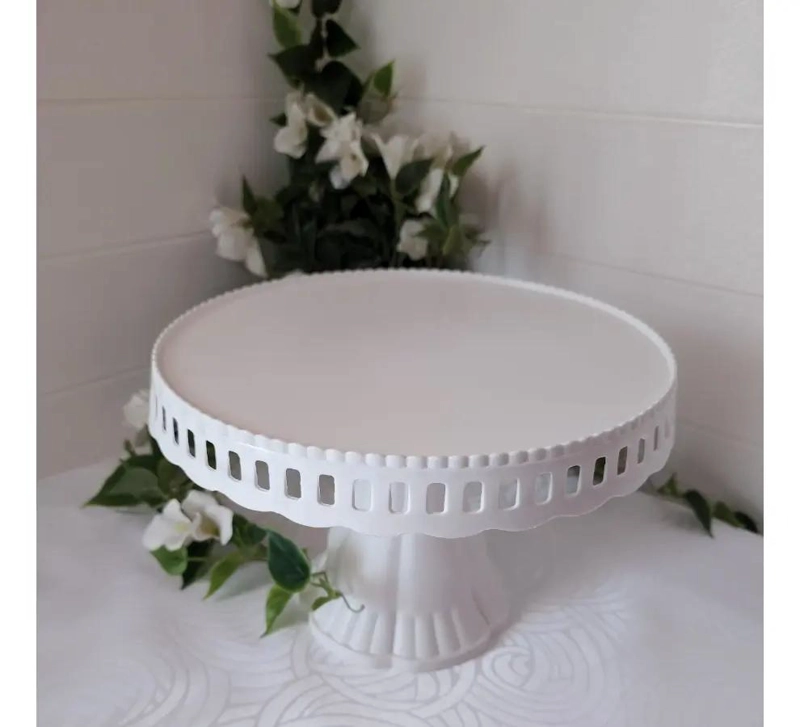 SET DE 3 PIEZAS PARA PRESENTACION DE POSTRES CON PORTA TORTA Y BANDEJA - 3