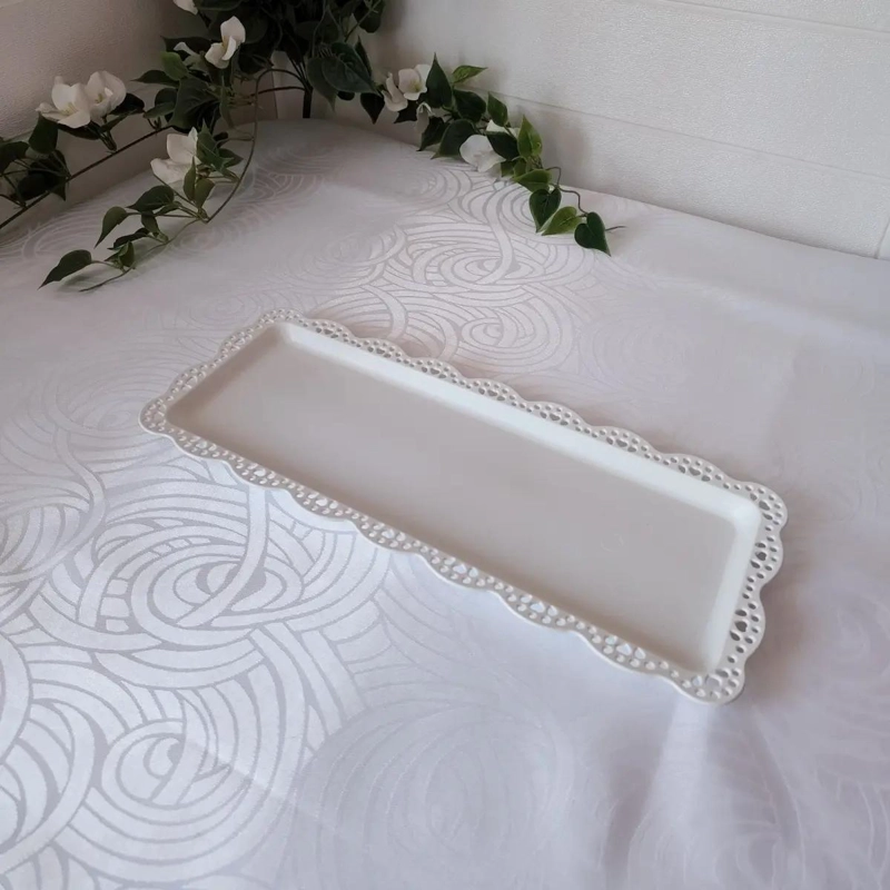 SET DE 3 PIEZAS PARA PRESENTACION DE POSTRES CON PORTA TORTA Y BANDEJA - 5