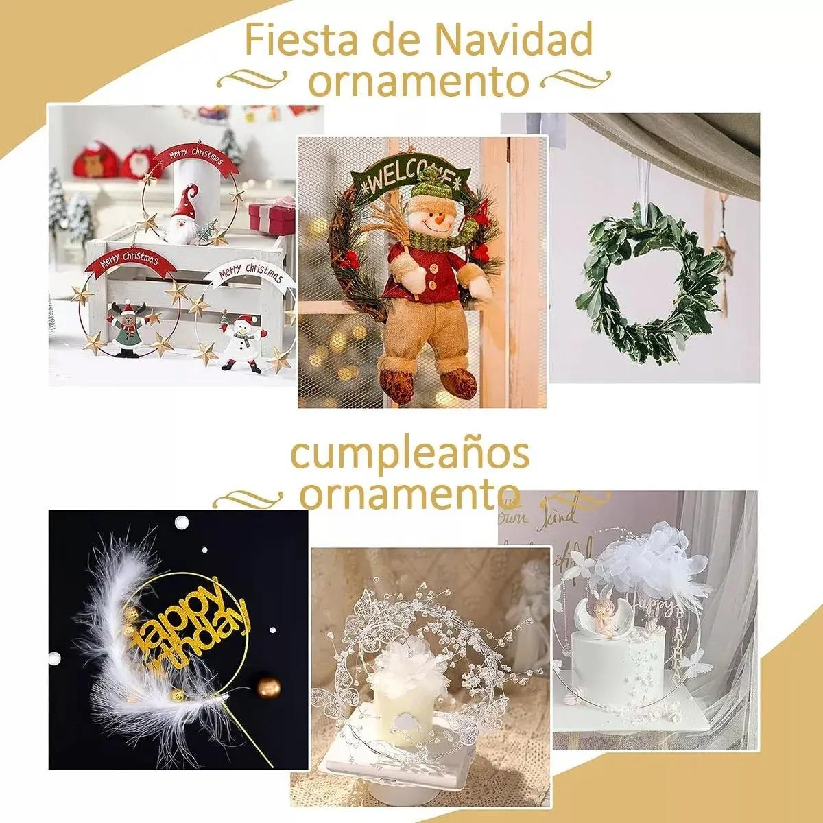 ANILLOS GRANDES PARA ATRAPASUEÑOS CON ARO FLORAL Y MACRAME  DE 30 CM - 4