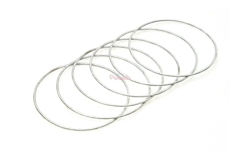 SET DE 6 ARGOLLAS DE ALAMBRE GALVANIZADO DE 35 CM PARA ATRAPASUEÑOS - 5