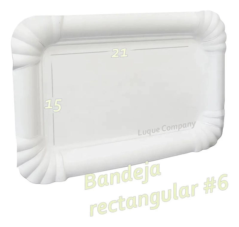 BANDEJA RECTANGULAR DE CARTON PARA TORTA Y COCTEL MEDIANA 21X15 CM - 2