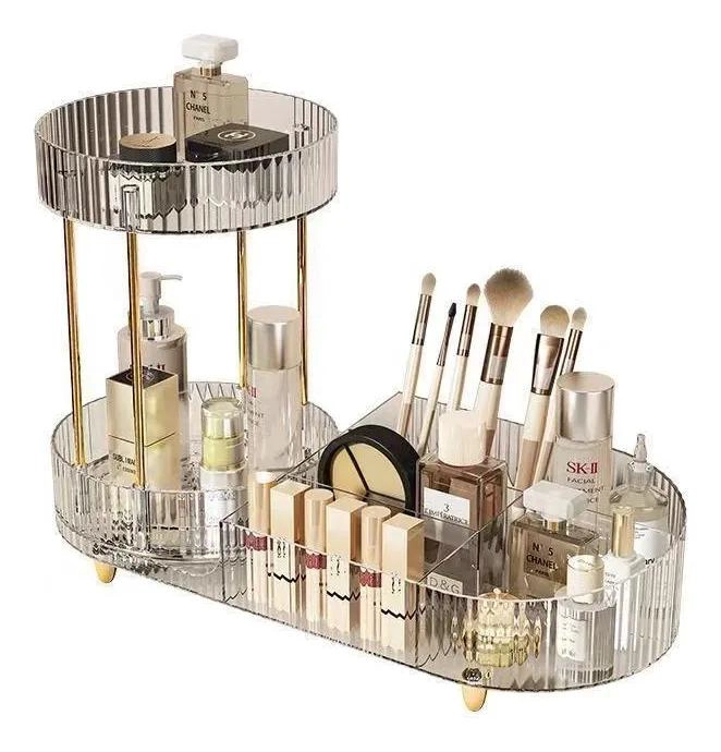 ORGANIZADOR GIRATORIO PARA BROCHAS Y MAQUILLAJE CON CAJON PRACTICO - 1