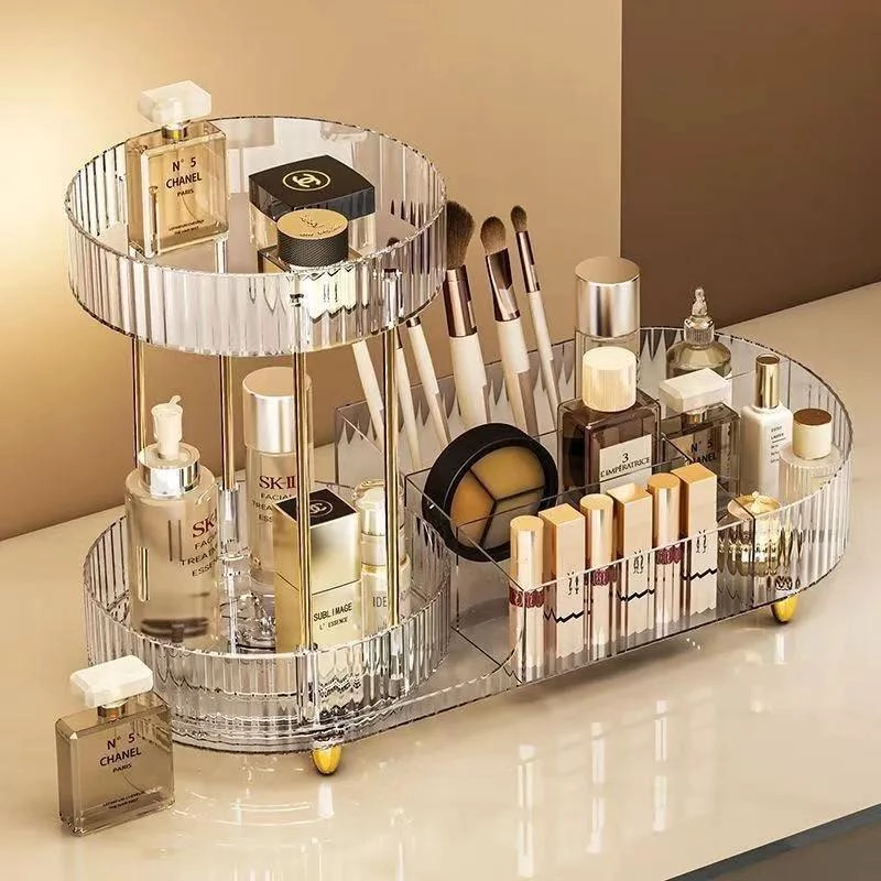 ORGANIZADOR GIRATORIO PARA BROCHAS Y MAQUILLAJE CON CAJON PRACTICO - 3
