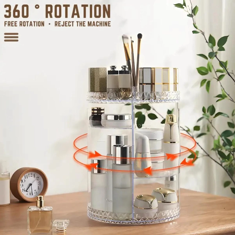 ORGANIZADOR ACRILICO PARA MAQUILLAJE Y JOYAS CON GIRO 360 GRADOS - 3