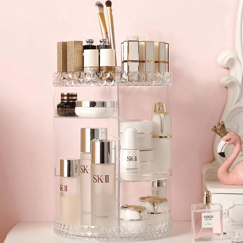 ORGANIZADOR ACRILICO PARA MAQUILLAJE Y JOYAS CON GIRO 360 GRADOS - 5