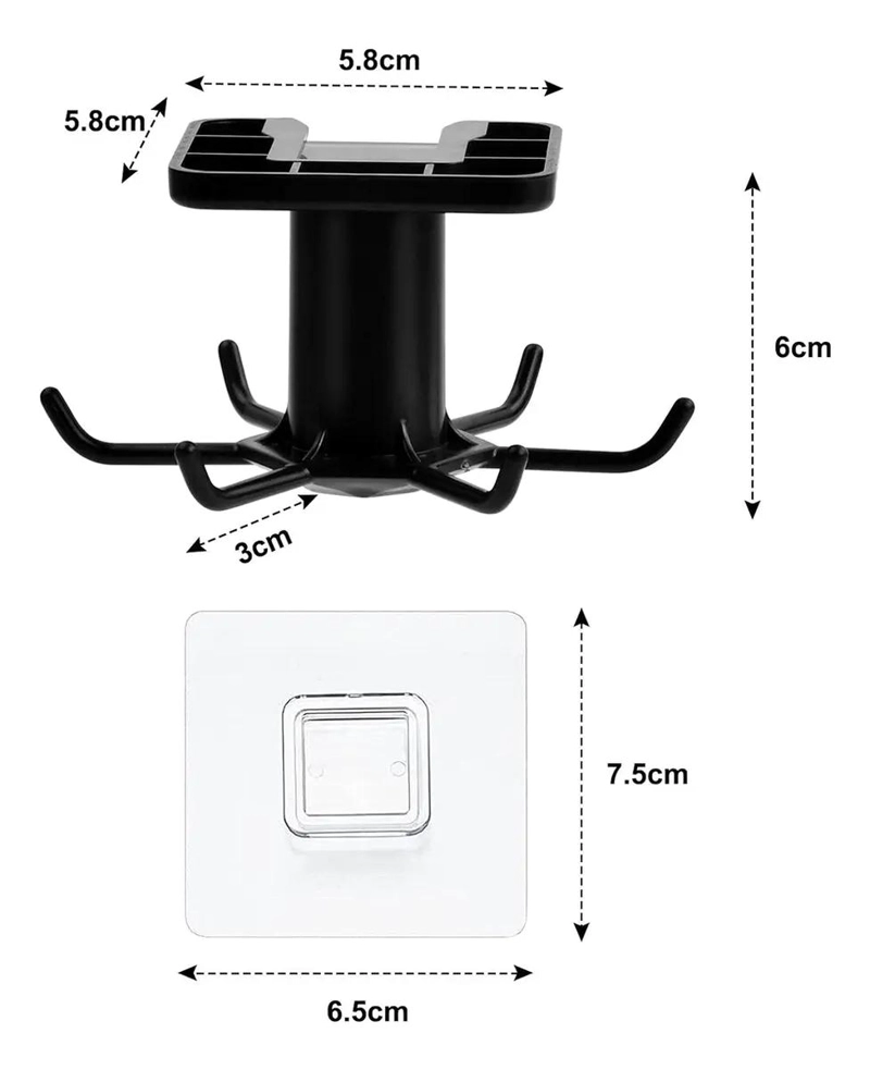 GANCHO ADHESIVO PARA UTENSILIOS DE COCINA CON ROTACION 360 GRADOS - 3