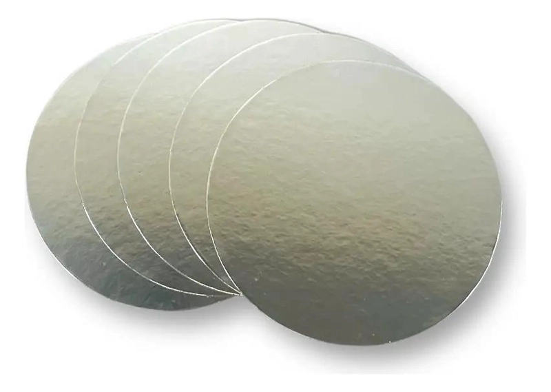 SET DE 12 BASES REDONDAS PLATEADAS PARA TORTA DE 35 CM - 5