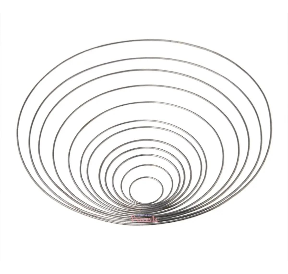 CONJUNTO DE 12 ARGOLLAS DE ALAMBRE GALVANIZADO DE 12 CM PARA MANUALIDADES - 1