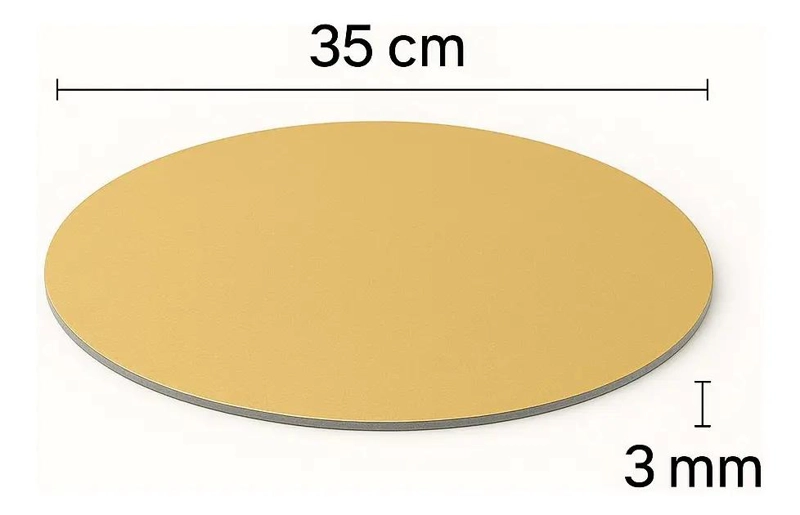 PACK DE 12 BANDEJAS DORADAS RESISTENTES DE 3 MM PARA TORTAS DE 35 CM - 2