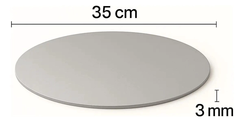 SET DE 6 BANDEJAS RESISTENTES PLATEADAS DE 35 CM PARA TORTAS - 2