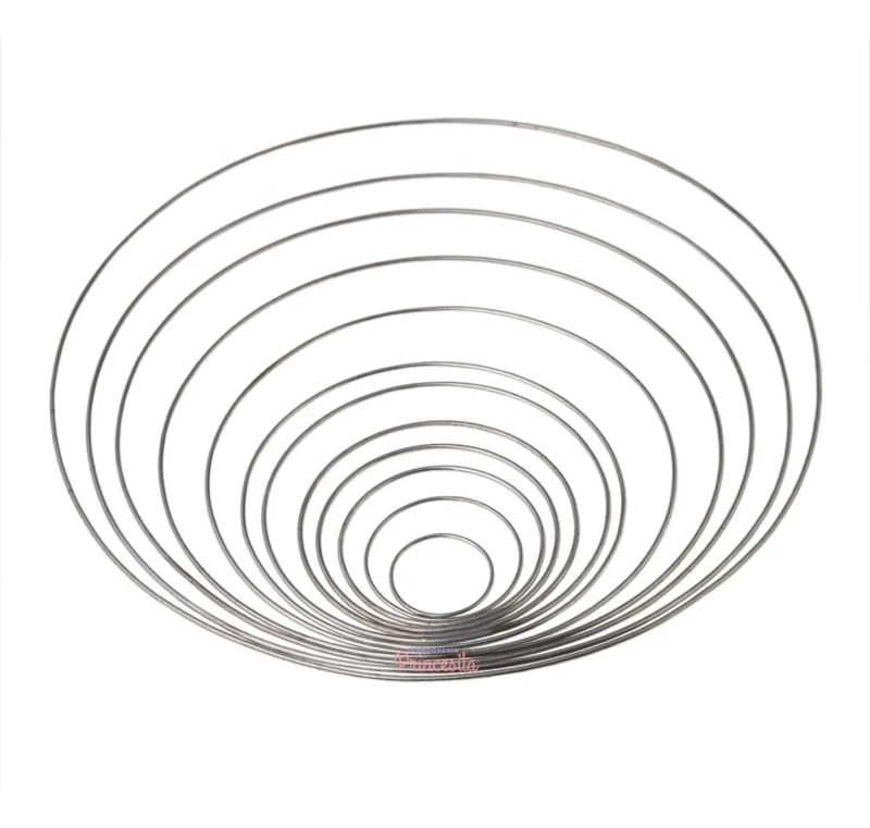 12 ARGOLLAS DE ALAMBRE GALVANIZADO DE 5 CM PARA MANUALIDADES - 1