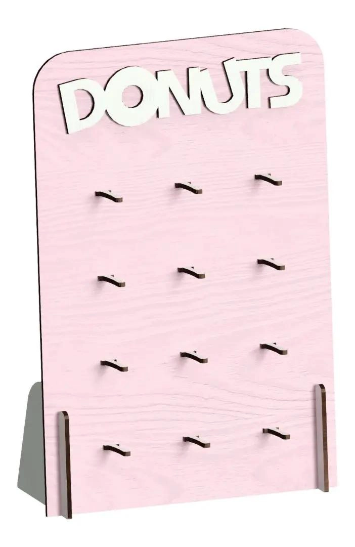 SOPORTE VERTICAL PARA EXHIBICION DE DULCES Y DONAS EN MADERA - 1