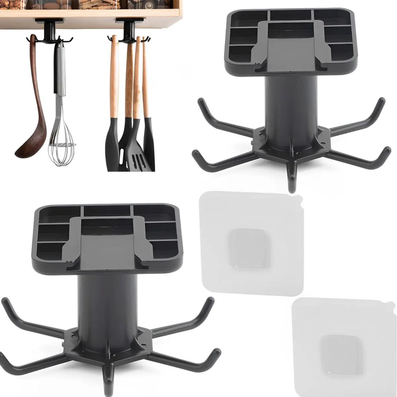 SET DE 2 GANCHOS ADHESIVOS PARA PARED IDEALES PARA COCINA - 1