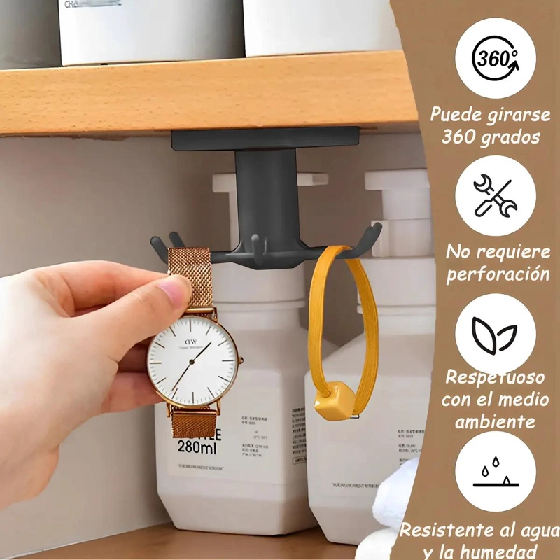 SET DE 2 GANCHOS ADHESIVOS PARA PARED IDEALES PARA COCINA - 4