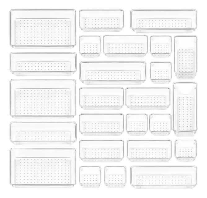 SET DE 25 ORGANIZADORES Y SEPARADORES PARA CAJONES DE COCINA Y BAÑO - 1