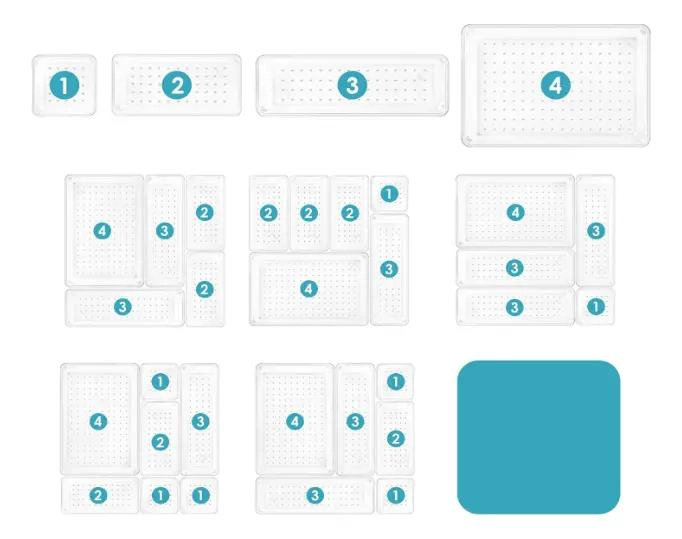 SET DE 25 ORGANIZADORES Y SEPARADORES PARA CAJONES DE COCINA Y BAÑO - 4