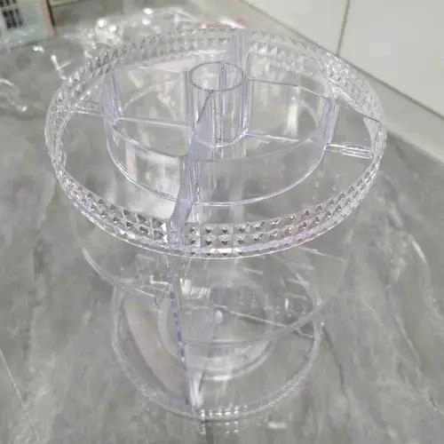 ORGANIZADOR ACRILICO PARA COSME TICOS CON 3 NIVELES Y ROTACION - 5