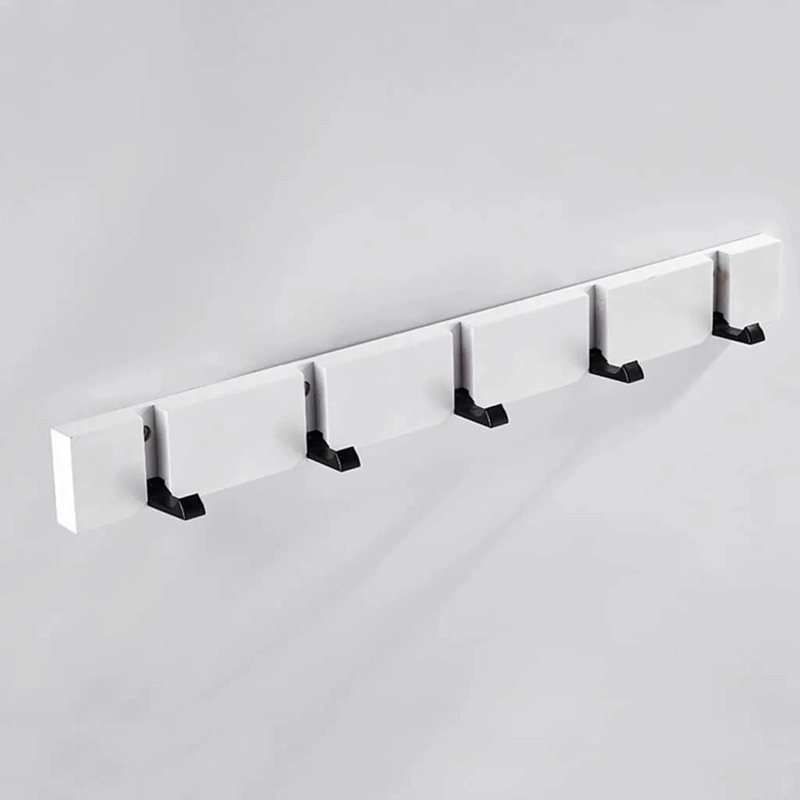 PERCHERO DE PARED EN MADERA CON 5 GANCHOS PARA COLGAR PRENDAS - 5