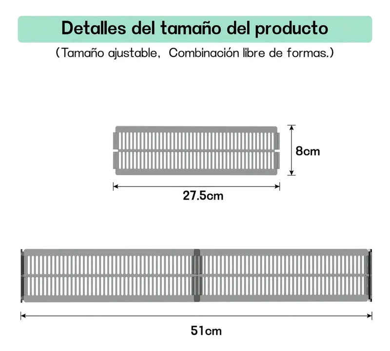 SET DE 8 ORGANIZADORES MULTIFUNCION PARA CAJONES CON SEPARADORES COLORIDOS - 3