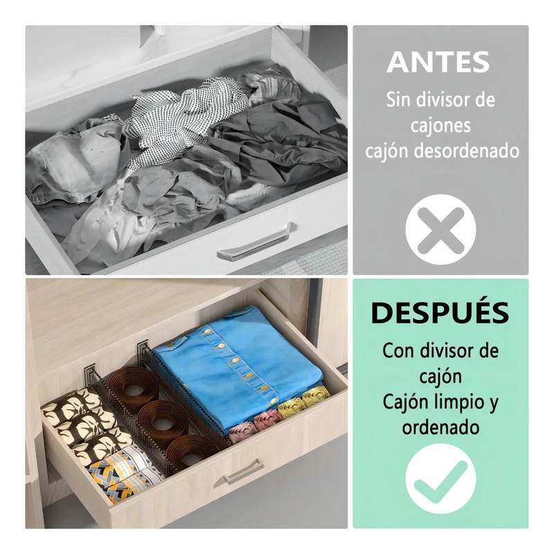 SET DE 8 ORGANIZADORES MULTIFUNCION PARA CAJONES CON SEPARADORES COLORIDOS - 5