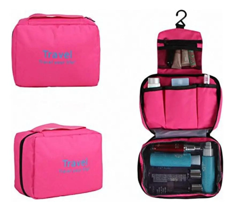 BOLSO ORGANIZADOR PARA MAQUILLAJE Y COSME TICOS DE VIAJE COMPACTO - 1