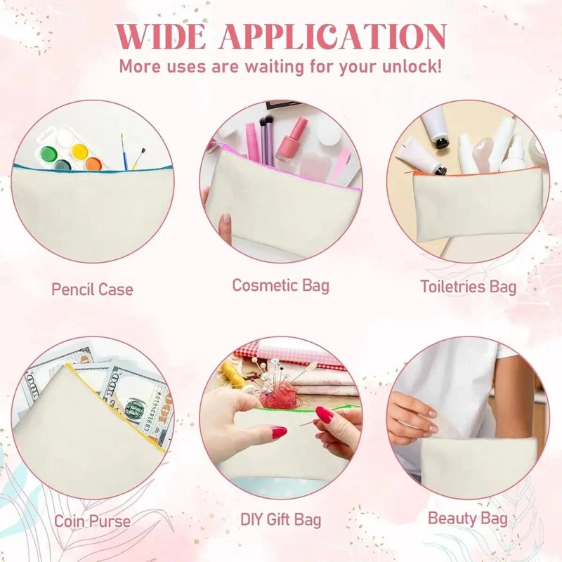 ESTUCHE COSMETIQUERO DE ALGODON CON DISEÑO PERSONALIZADO PARA 20 UNIDADES - 4
