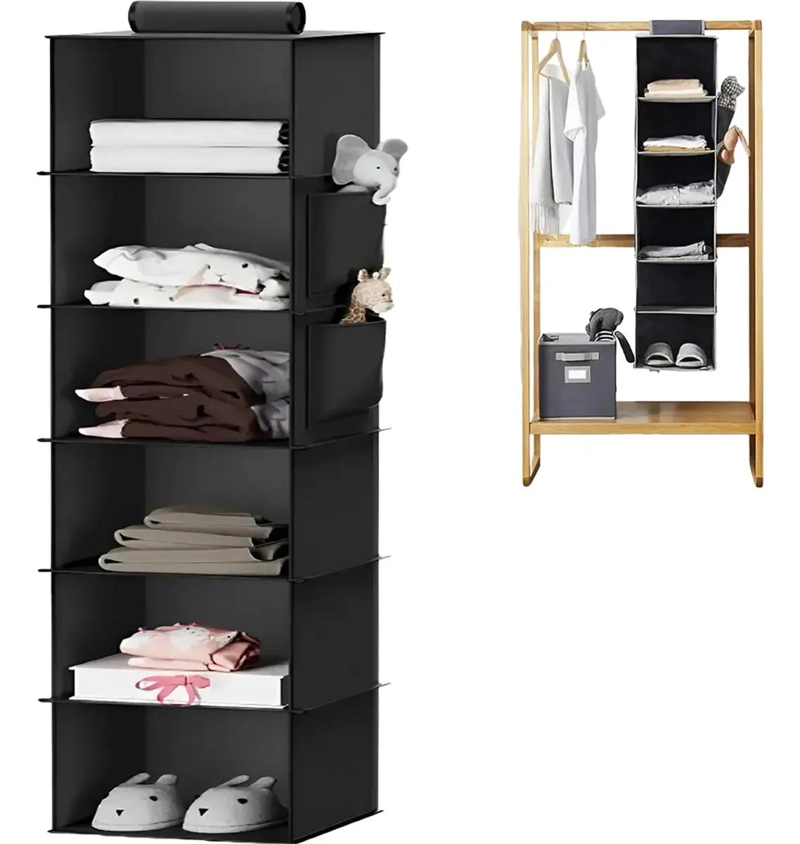 ORGANIZADOR DE 6 NIVELES PARA BUFANDAS Y GORROS CON DISEÑO COMPACTO - 1