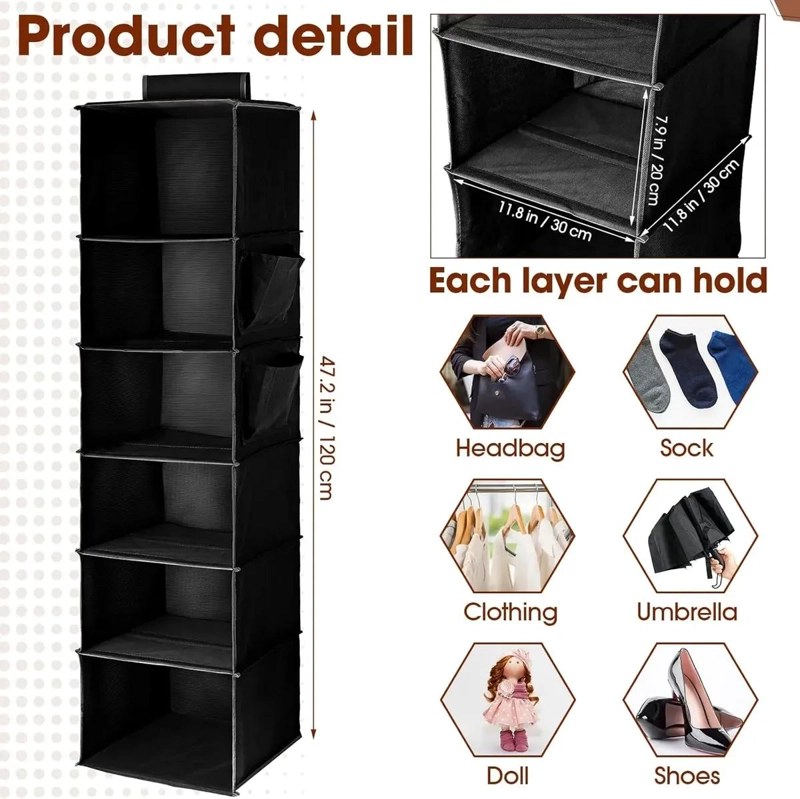 ORGANIZADOR DE 6 NIVELES PARA BUFANDAS Y GORROS CON DISEÑO COMPACTO - 2