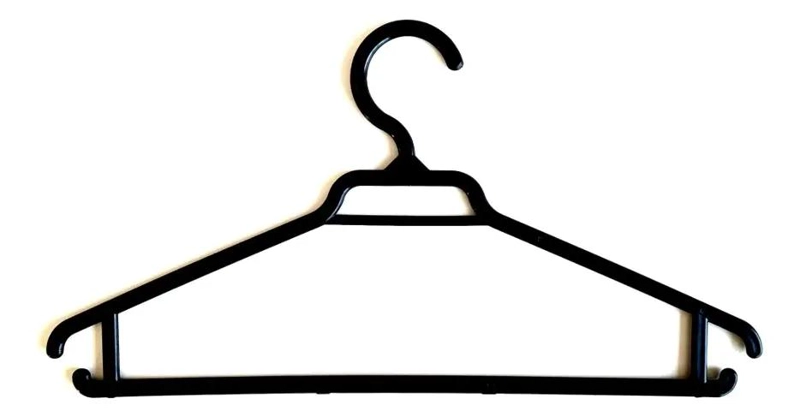 SET DE 50 COLGADORES DE ROPA DE PLASTICO NEGRO RESISTENTES Y DURADEROS - 2