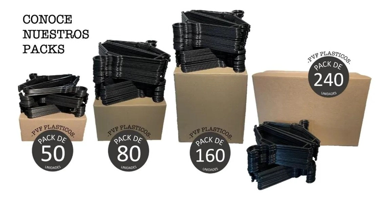 SET DE 50 COLGADORES DE ROPA DE PLASTICO NEGRO RESISTENTES Y DURADEROS - 5