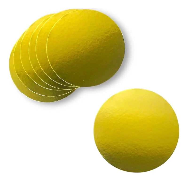 SET DE 12 BASES REDONDAS DORADAS PARA TORTA DE 35 CM - 1