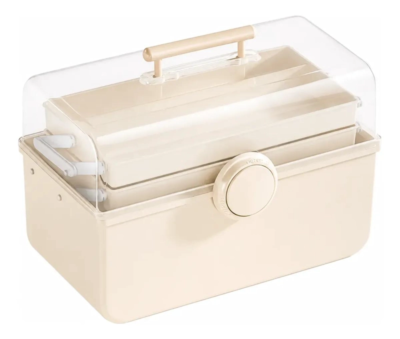 CAJA ORGANIZADORA PORTATIL PARA MAQUILLAJE Y COSME TICOS CON COMPARTIMENTOS - 1