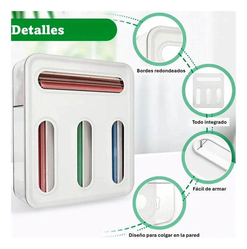 ORGANIZADOR DISPENSADOR PARA BOLSAS DE ALIMENTOS CON DISEÑO PRACTICO - 4