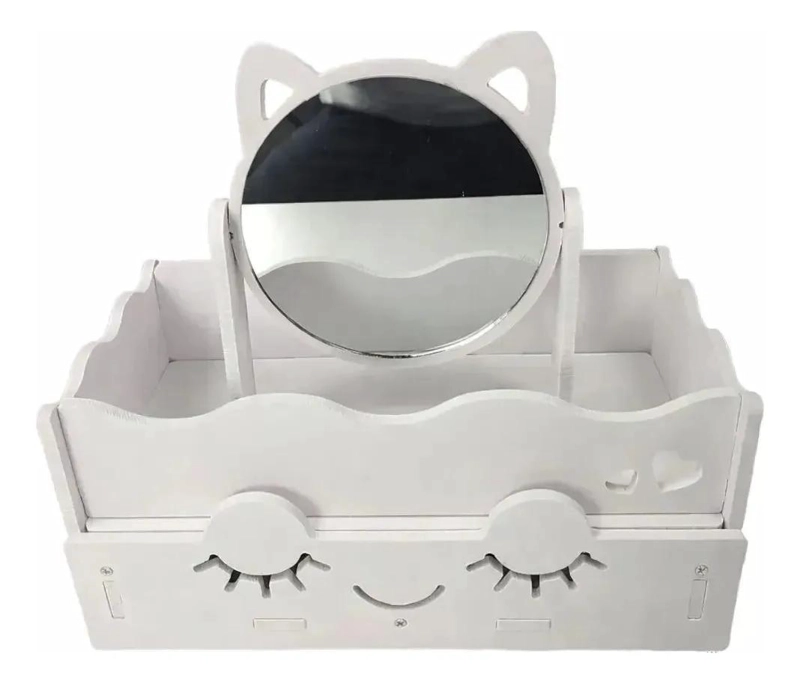 ORGANIZADOR DE MAQUILLAJE CON ESPEJO INTEGRADO Y DISEÑO MODERNO - 1