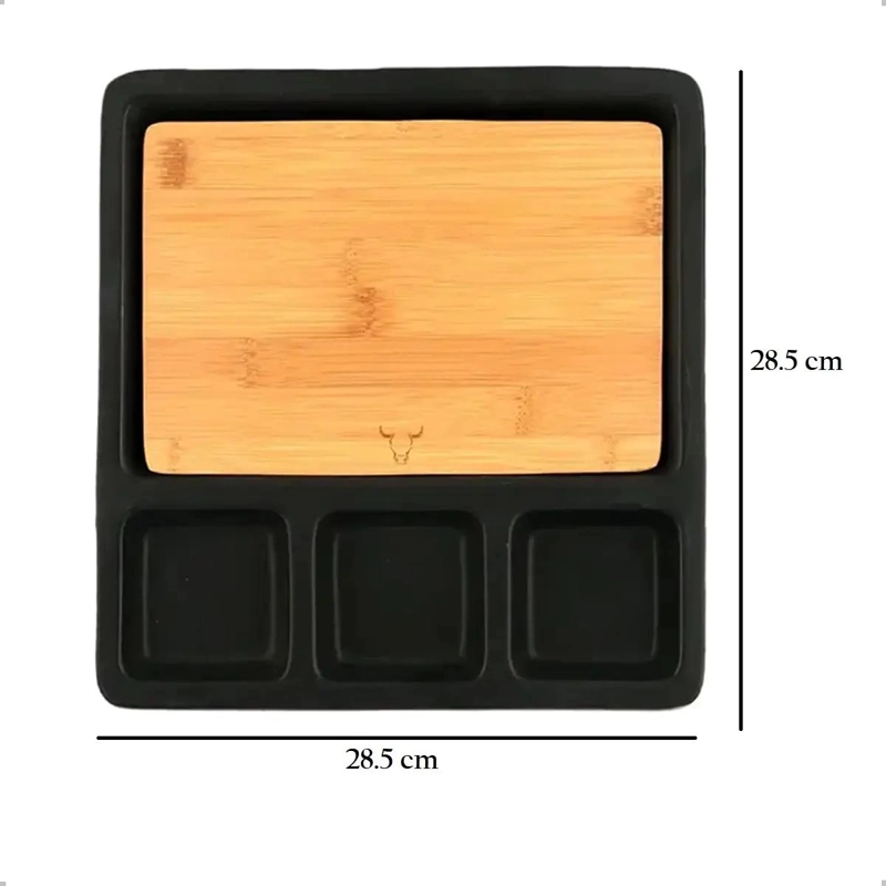 BANDEJA CERAMICA PARA APERITIVOS Y PICADAS CON DISEÑO WAYU - 3