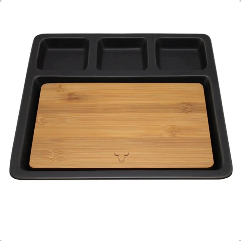 BANDEJA CERAMICA PARA APERITIVOS Y PICADAS CON DISEÑO WAYU - 4