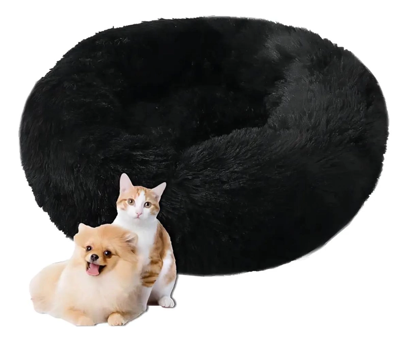 CAMA PARA PERRO PEQUEÑO CON FELPA ANTIESTRE S COLOR NEGRO COMODA - 1