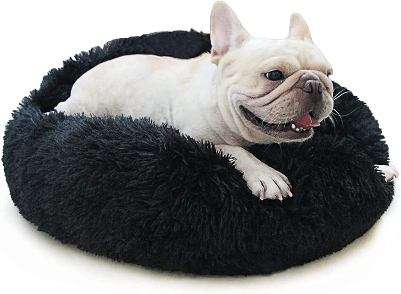 CAMA PARA PERRO PEQUEÑO CON FELPA ANTIESTRE S COLOR NEGRO COMODA - 3