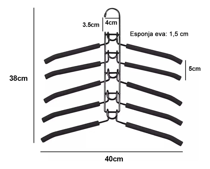SET DE 2 COLGADORES ANTIDESLIZANTES MULTIFUNCIONALES PARA ROPA - 2