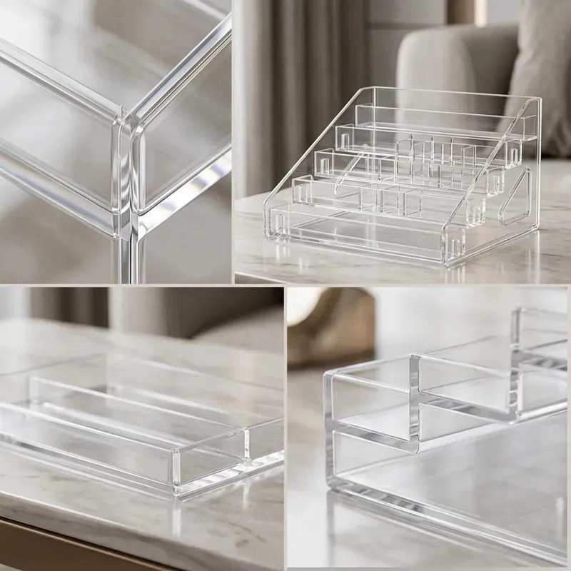 ORGANIZADOR ACRILICO TRANSLUCIDO PARA MAQUILLAJE CON 5 NIVELES - 2