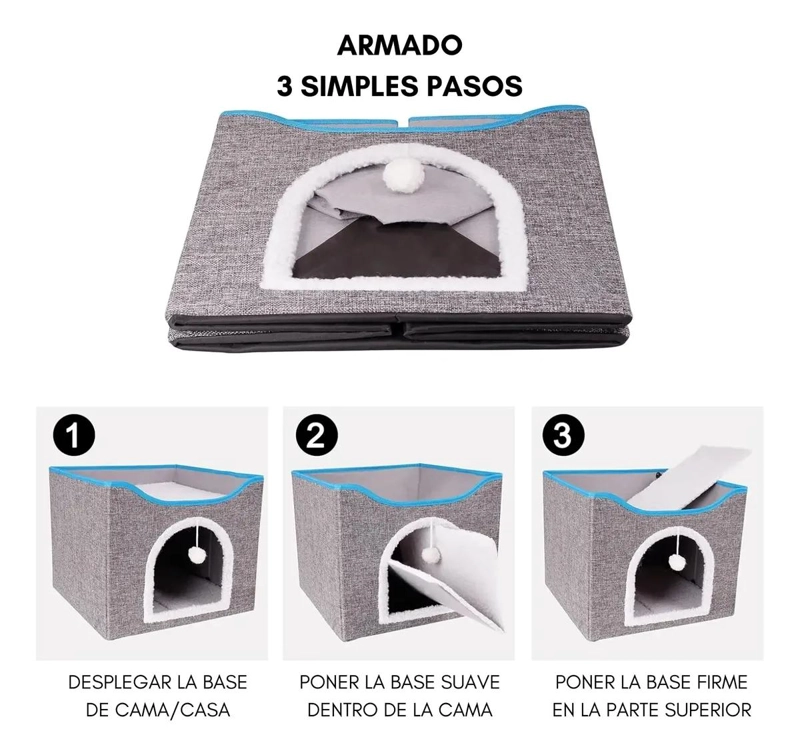 CAMA TIPO IGLU DESMONTABLE PARA MASCOTAS PEQUEÑAS - 4