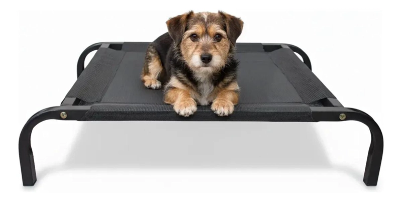 CAMA PARA MASCOTA CON ESTRUCTURA DE ACERO Y MALLA NEGRA RESISTENTE - 2