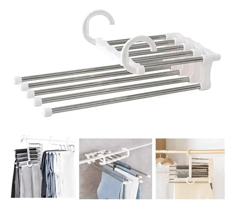 SET DE 6 PERCHEROS COLGADORES MULTICAPA PLEGABLES PARA ROPA - 1