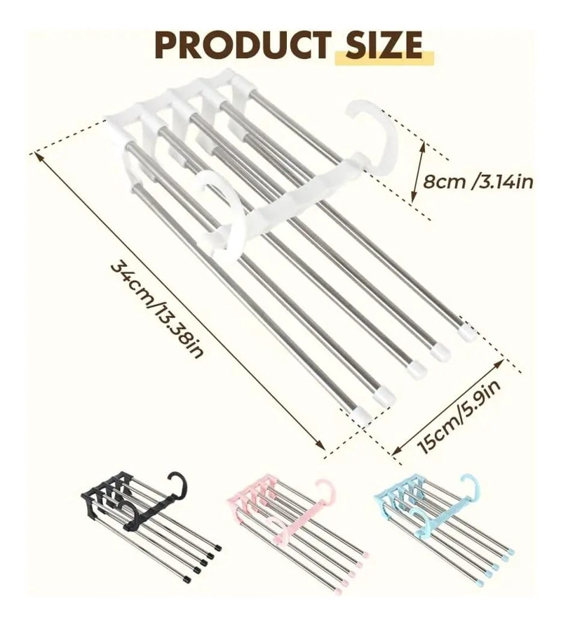 SET DE 6 PERCHEROS COLGADORES MULTICAPA PLEGABLES PARA ROPA - 5