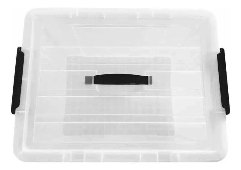 CAJA PLASTICA TRANSPARENTE PARA ALMACENAMIENTO Y ORGANIZACION DE 35 LITROS - 2