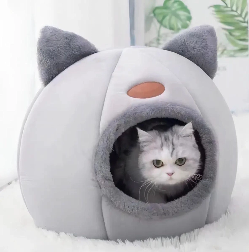 CAMA TIPO IGLU PARA MASCOTAS PEQUEÑAS GATOS Y PERROS - 2