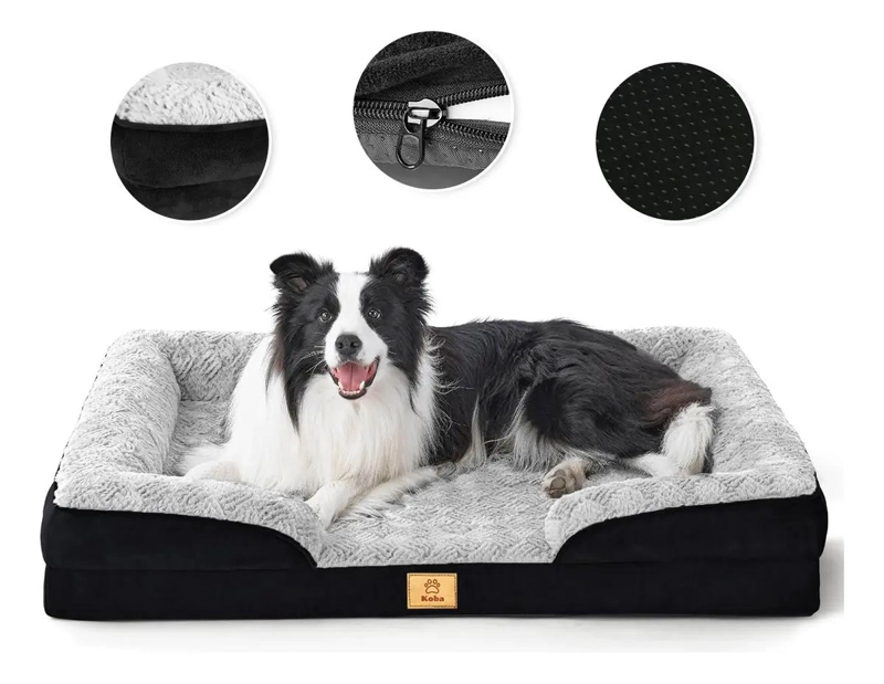 GENÉRICO COLCHON ORTOPE DICO PARA PERRO 90X63 CM COLOR NEGRO PARA DESCANSO